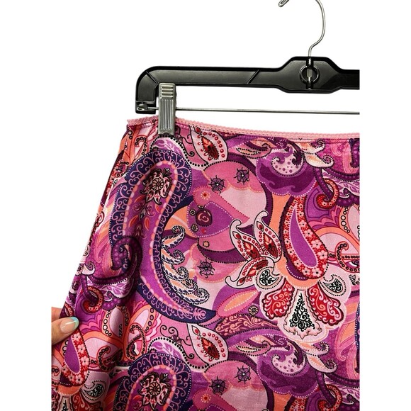 Vintage Y2K  Xhilaration Paisley Satin Midi Skirt Beaded Trim Whimsigoth Medium - Picture 2 of 12